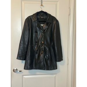 Leather Pea Coat